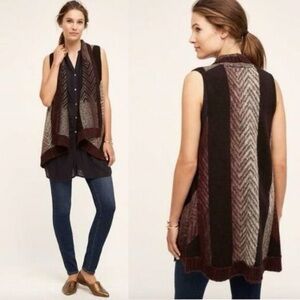 Anthropologie Sleeping On Snow Mabli Cardigan Sweater Vest - Size Medium/Large
